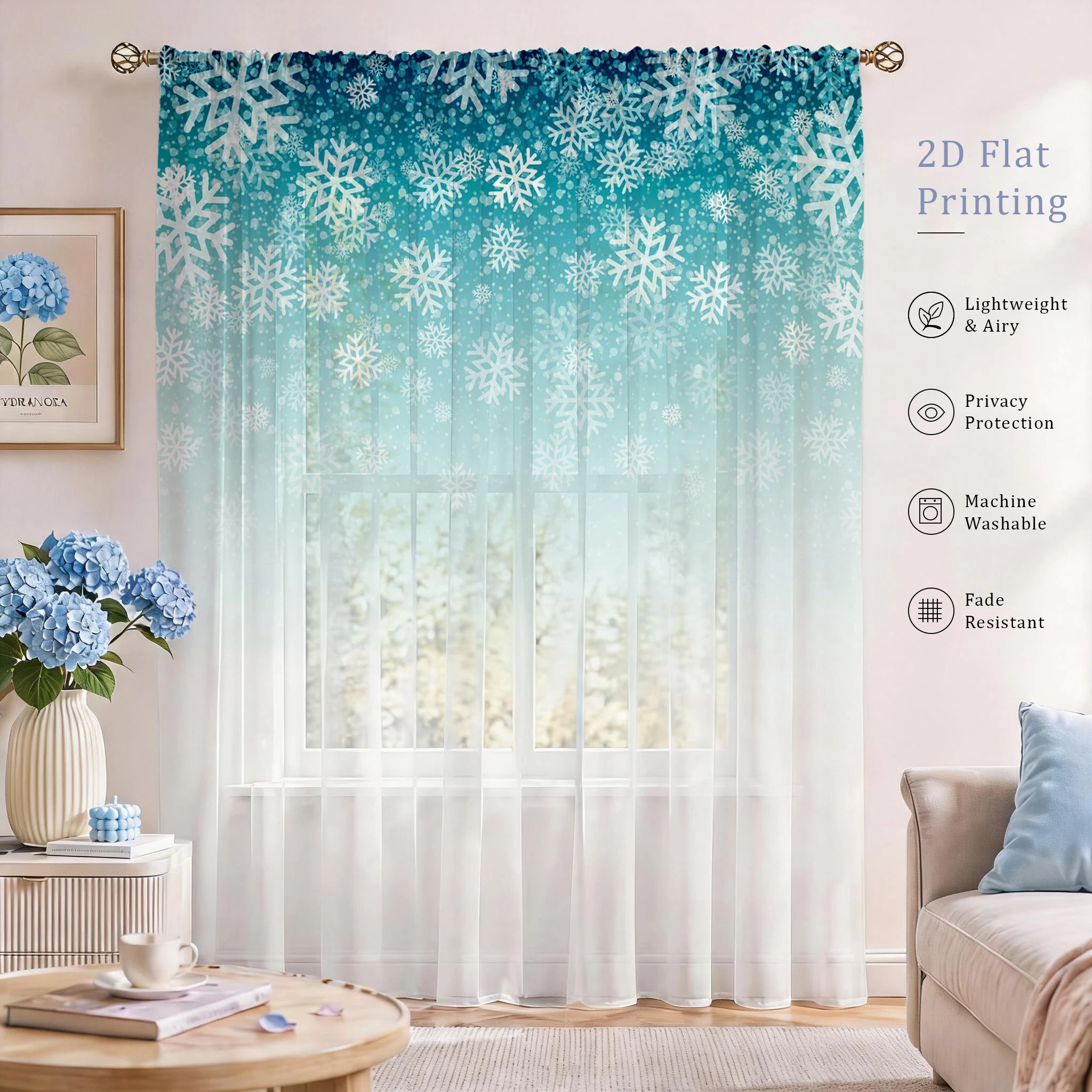 Good Floral & Wedding Decor Supply - Tenda Trasparente con Motivo Floreale Sfumato,