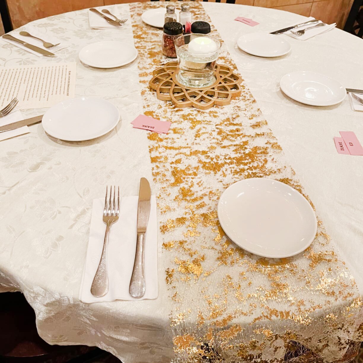 Table Runner Sequin - Sparkle Metallic Gold Thin runner da